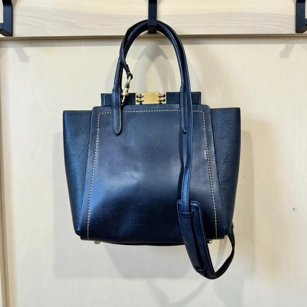 Coach Troupe Black Leather Classic Tote Bag